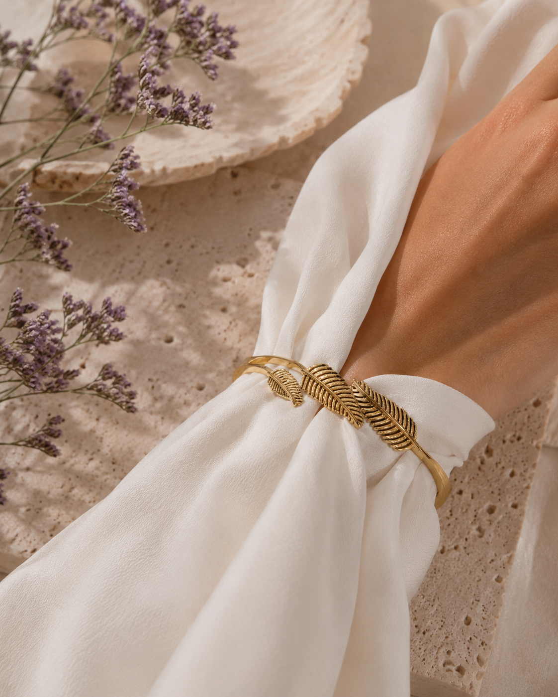 Bracciale rigido foglia